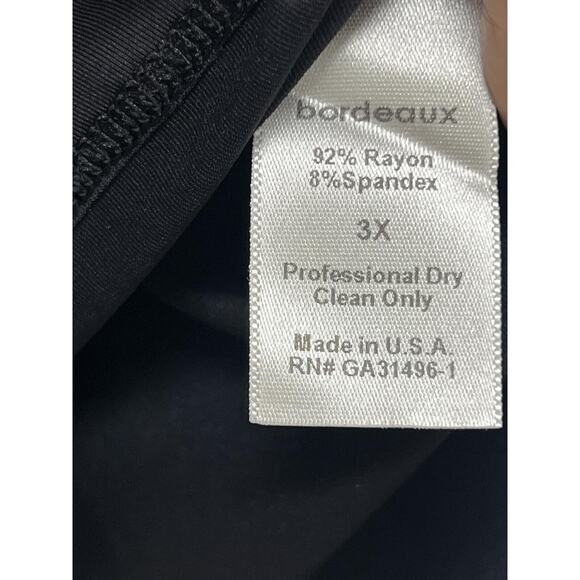 Bordeaux Women Short Sleeve Top Basic Tunic Oversiz rayon Black Size 3X A001968 - Picture 5 of 8